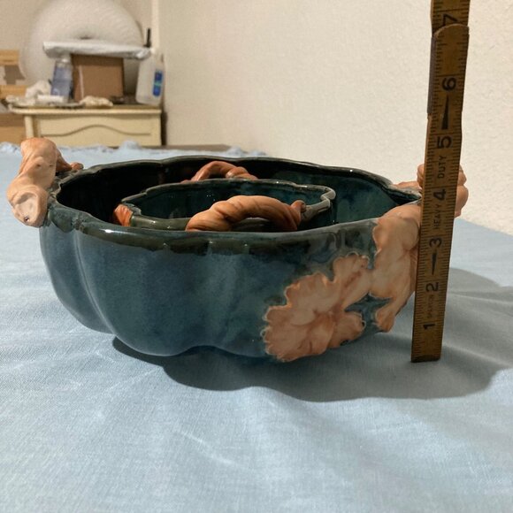Takahashi San Francisco Pottery Pumpkin Shaped Serving Bowls Set of 2 - Picture 10 of 10
